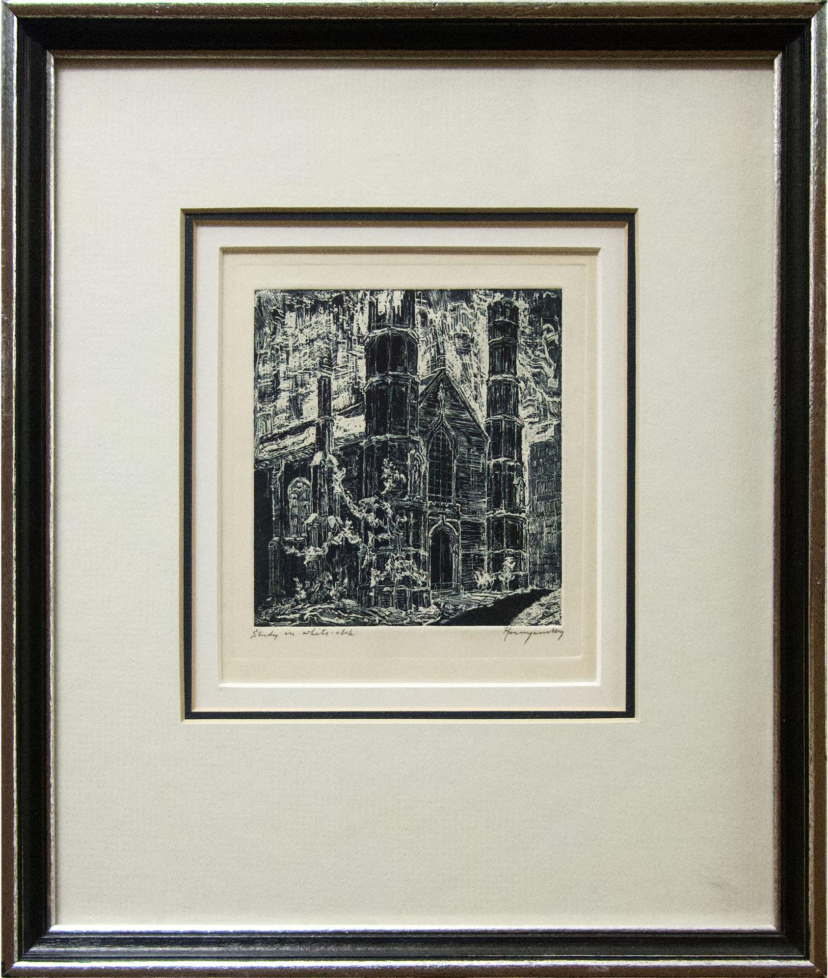 Nicholas Hornyansky (1896-1965) - Study In White-Etch (Church Of The Holy Trinity)