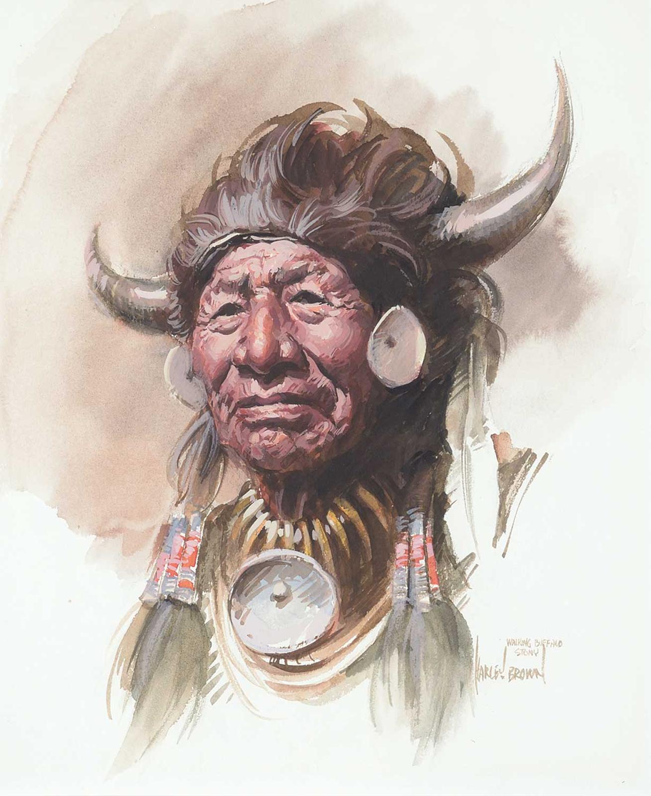 Harley W. Brown (1939) - Walking Buffalo, Stony