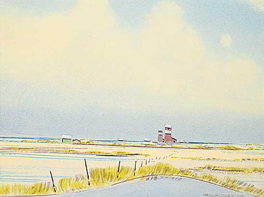Robert Newton Hurley (1894-1980) - Untitled - Snow Fence with Elevators