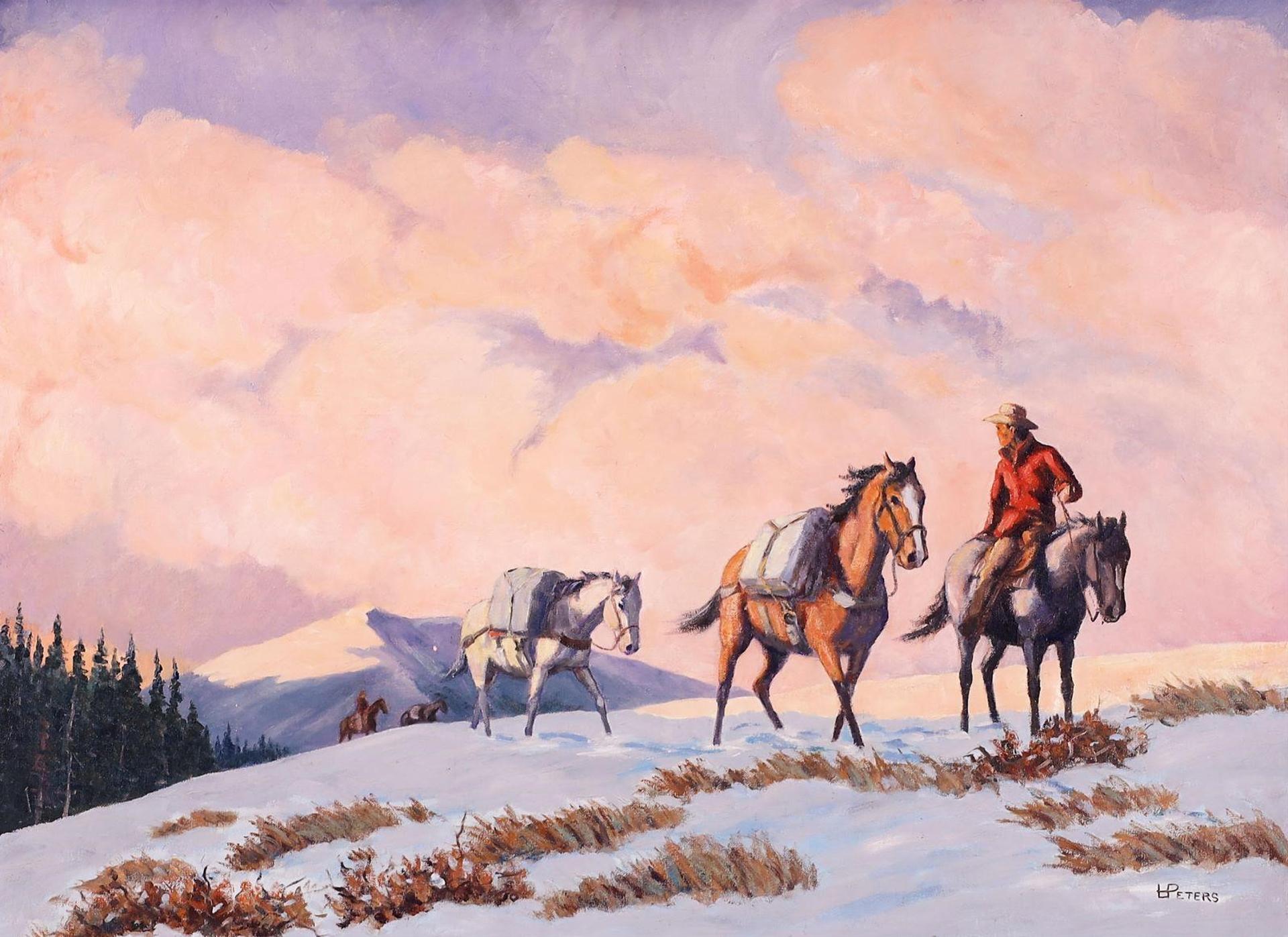 Leslie H. Peters (1916-2010) - Pack Train In A Mountain Pass