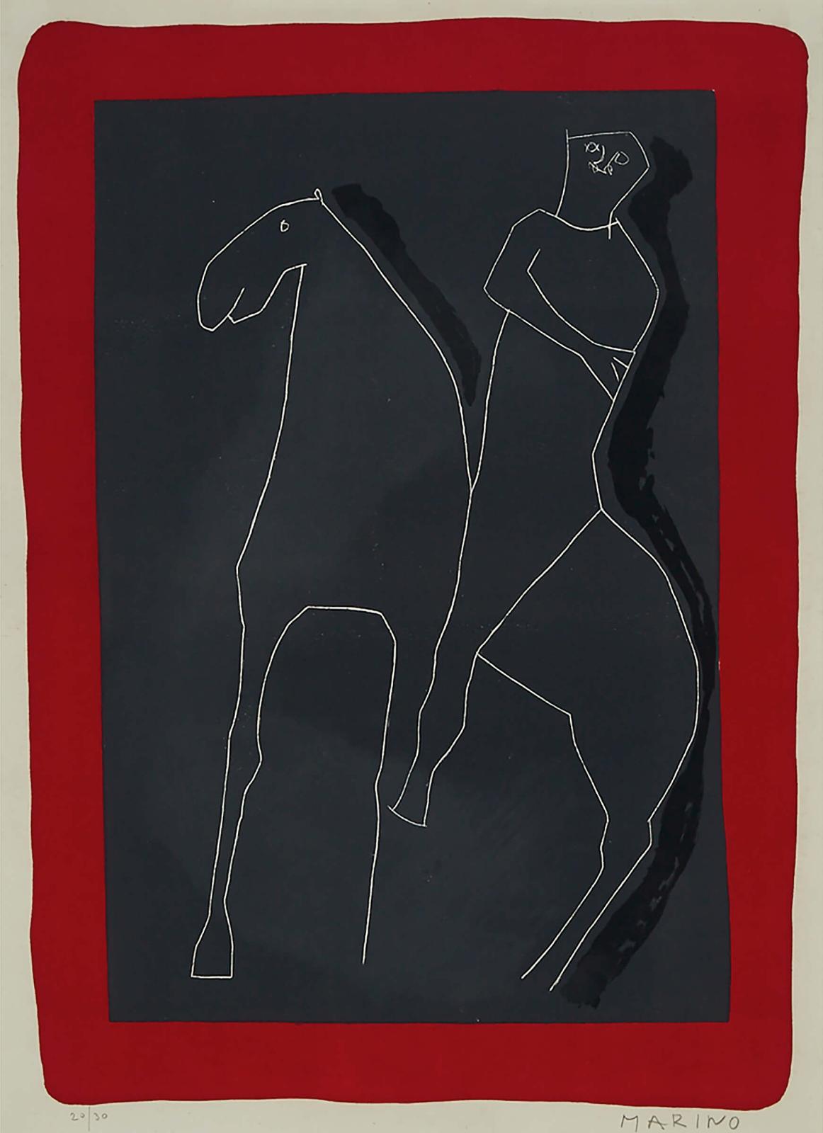 Marino Marini (1901-1980) - Chevalier Rouge Et Noir, 1955 [gustalla, L.56]