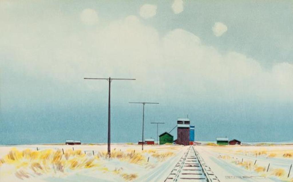 Robert Newton Hurley (1894-1980) - Grain Elevators in Winter