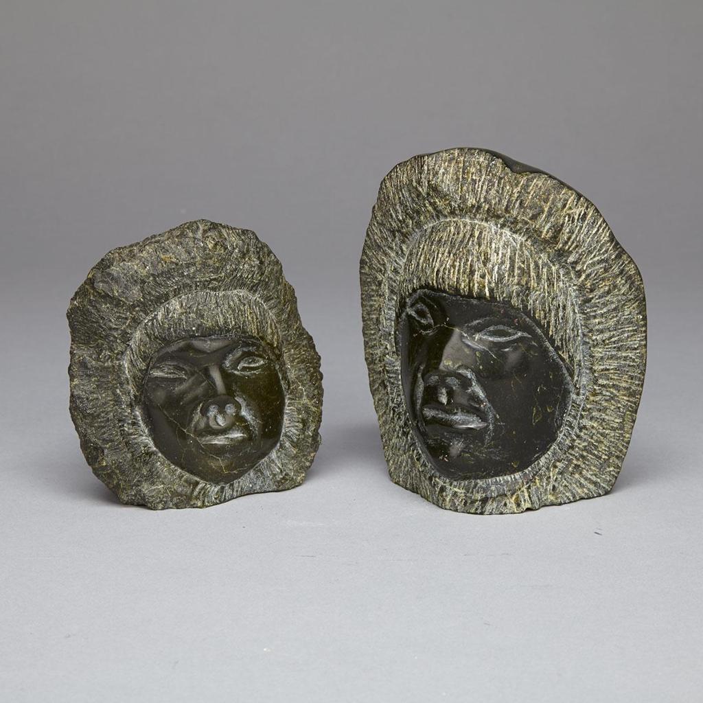 Davidee Ningeoak (1925) - Two Heads Of Hooded Inuit