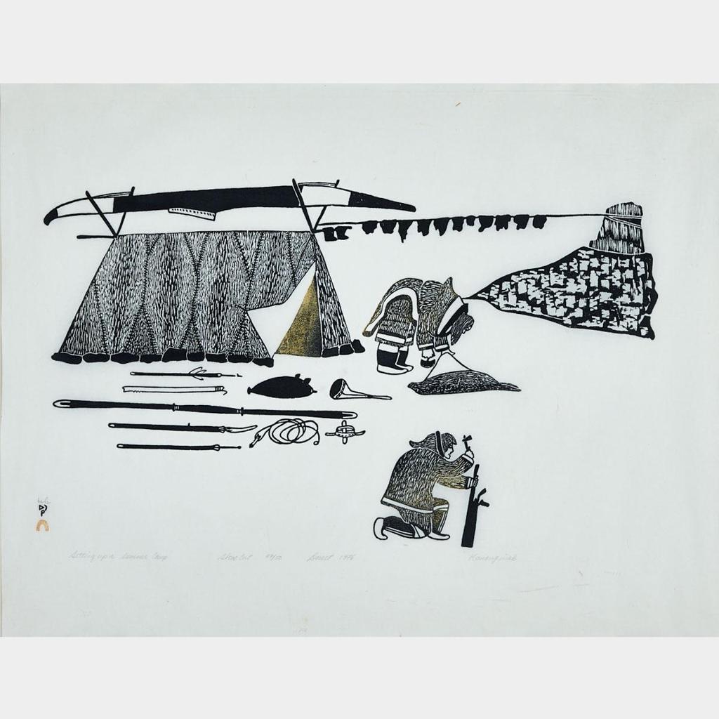 Kananginak Pootoogook (1935-2010) - Setting Up A Summer Camp