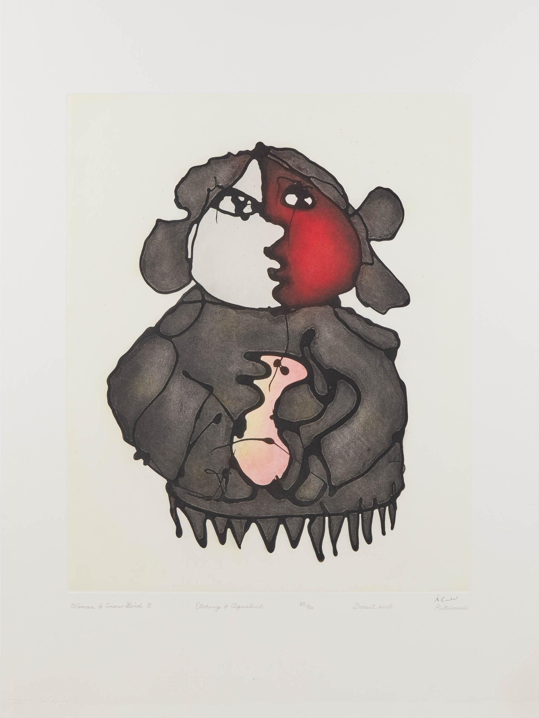 Pitaloosie Saila (1942-2021) - Woman And Snow Bird Ii, 2005