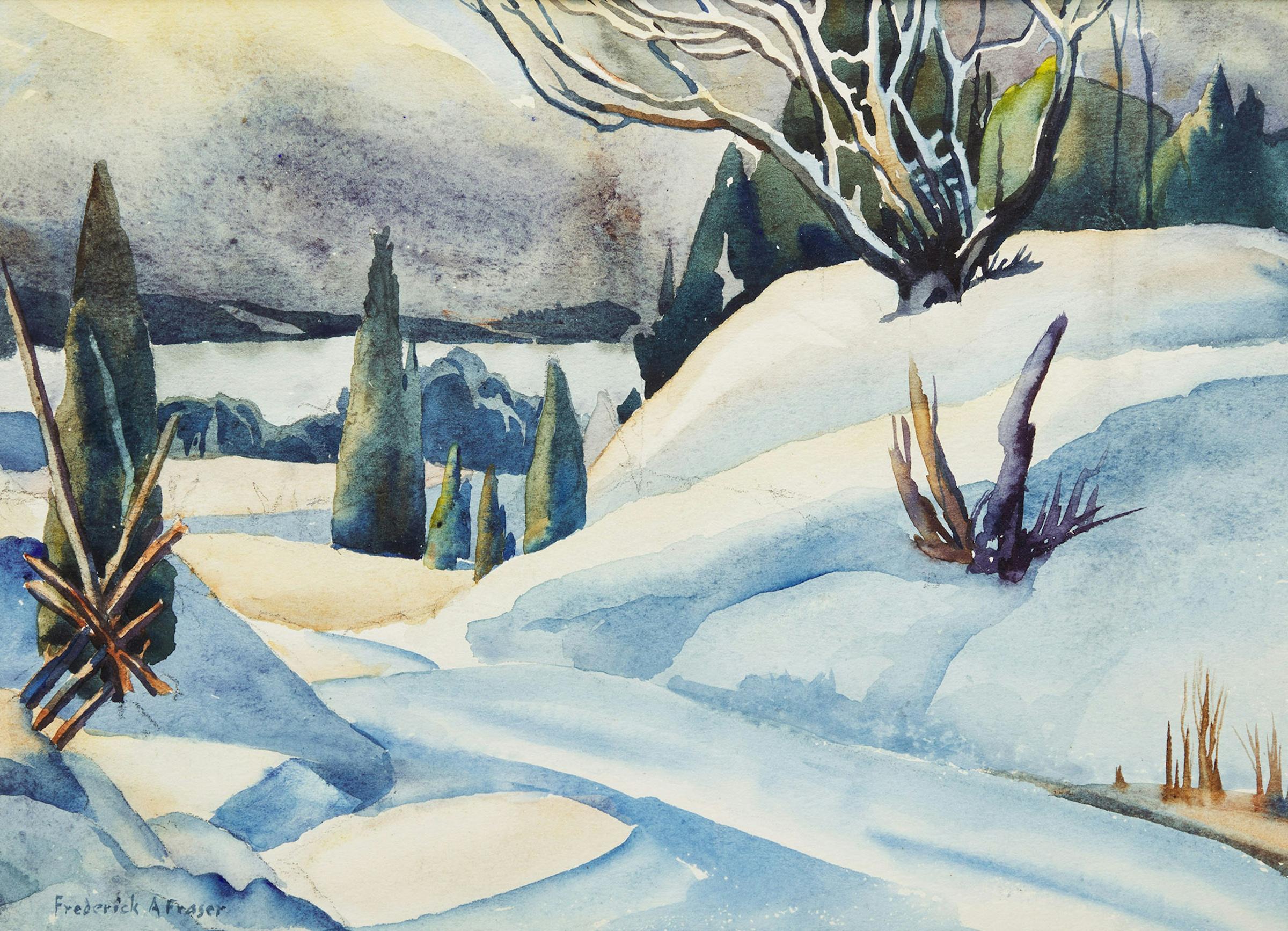 Frederick Alexander Fraser (1897-1975) - Snowy Road, Winter