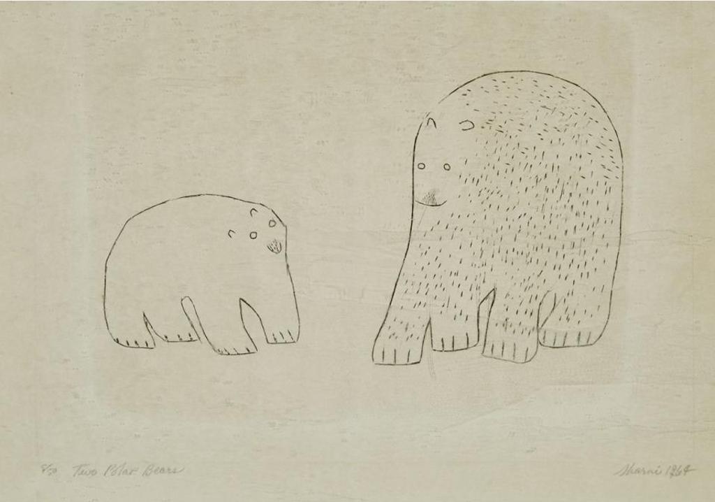 Sharni Pootoogook (1922-2003) - Two Polar Bears