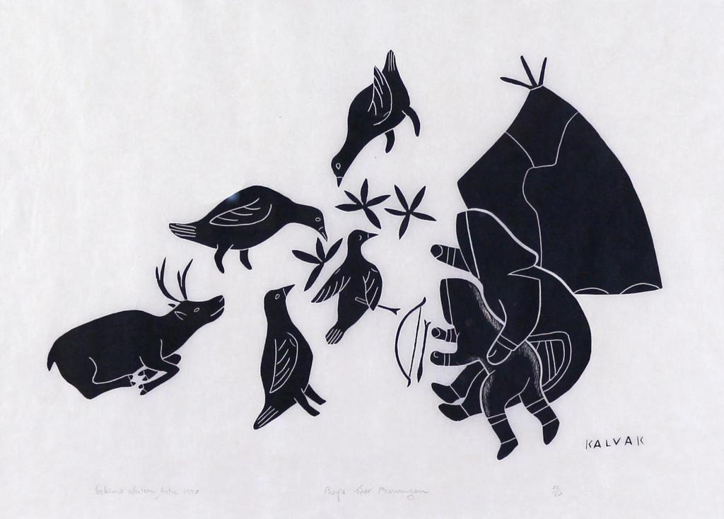 Helen Mabel Nigiyok Kalvak (1901-1984) - Boys First Ptarmigan; 1970