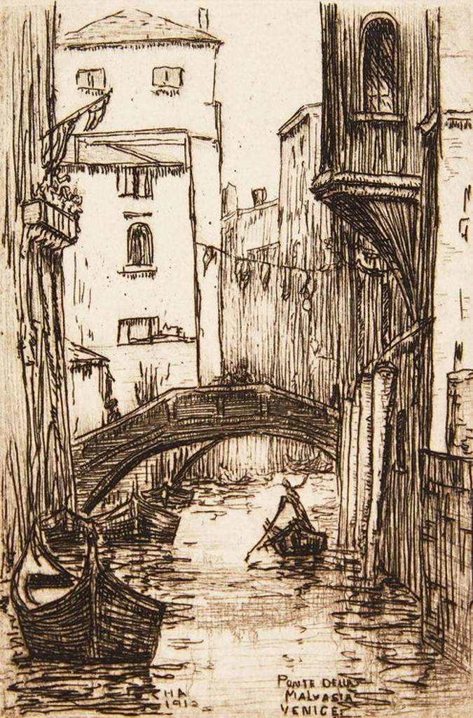 Caroline Helena Armington (1875-1939) - Le vieux puits, Musée de Cluny, Paris; Rio Albrizzi Venice; Ponte Della Malvasia Venice