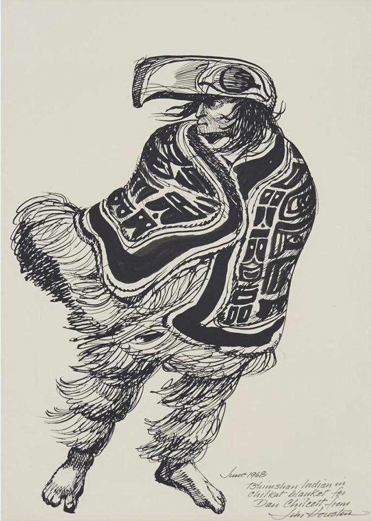 James Archibald Houston (1921-2005) - Tsimshian Man In Chilkat Blanket