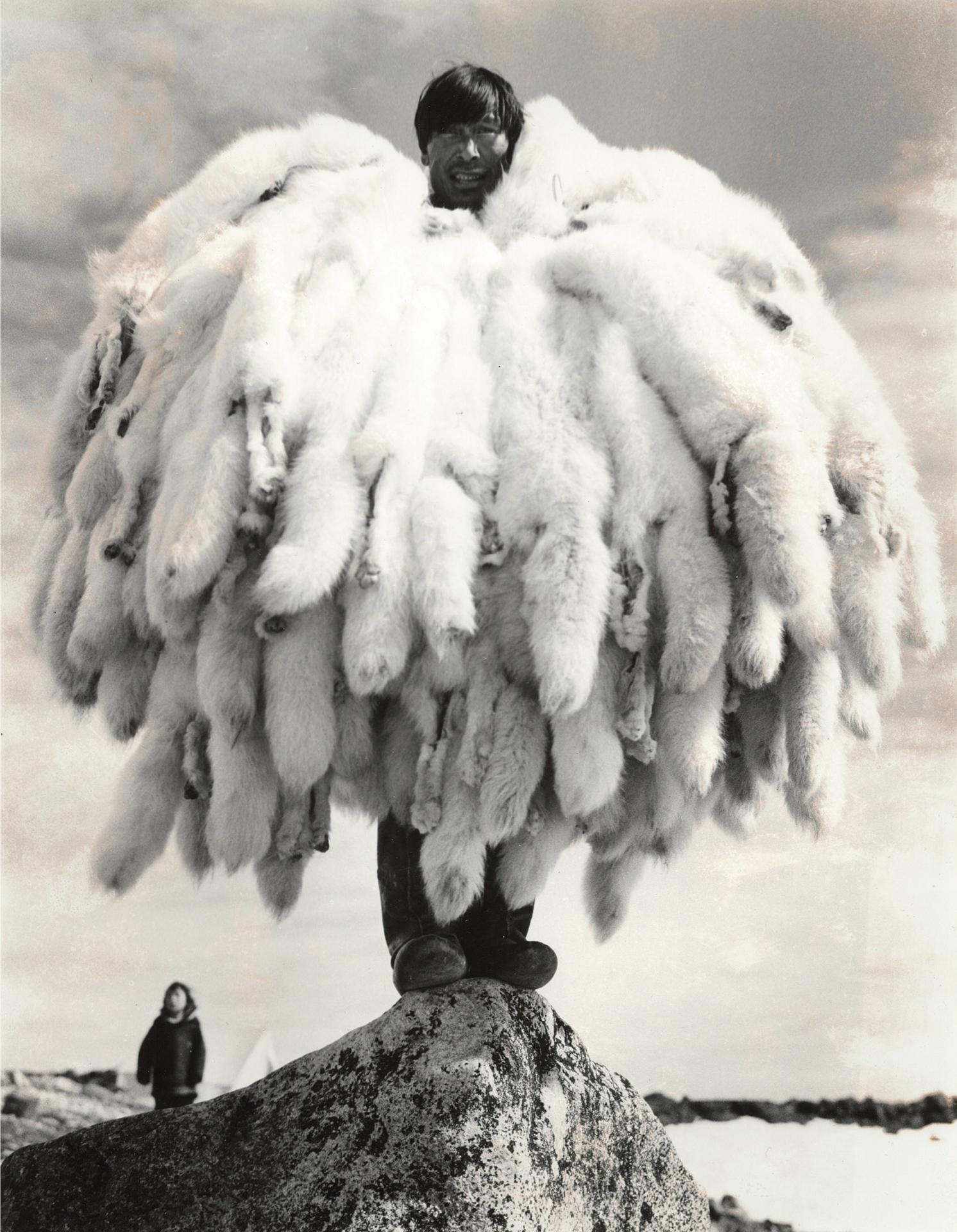 Richard Harrington (1911-2005) - Spence Bay, Nwt (Man With White Arctic Fox Furs, Ca. 1950s (Printed Ca. 1994)