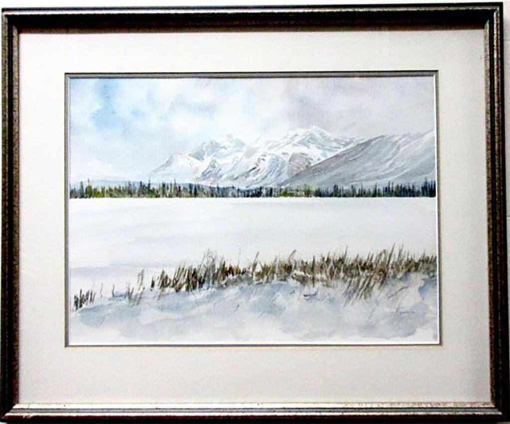 John William Harvie (1928-2018) - Lake Louise Mountains From Herbert Lake Lodge