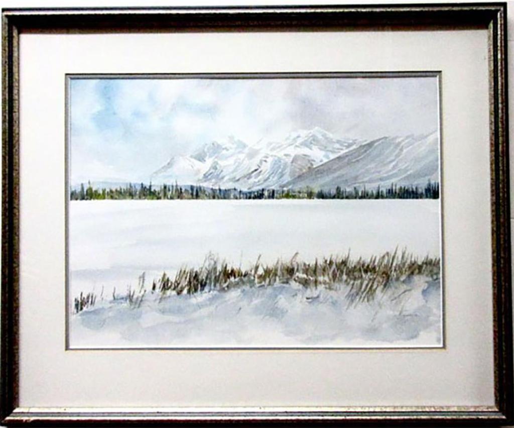 John William Harvie (1928-2018) - Lake Louise Mountains From Herbert Lake Lodge