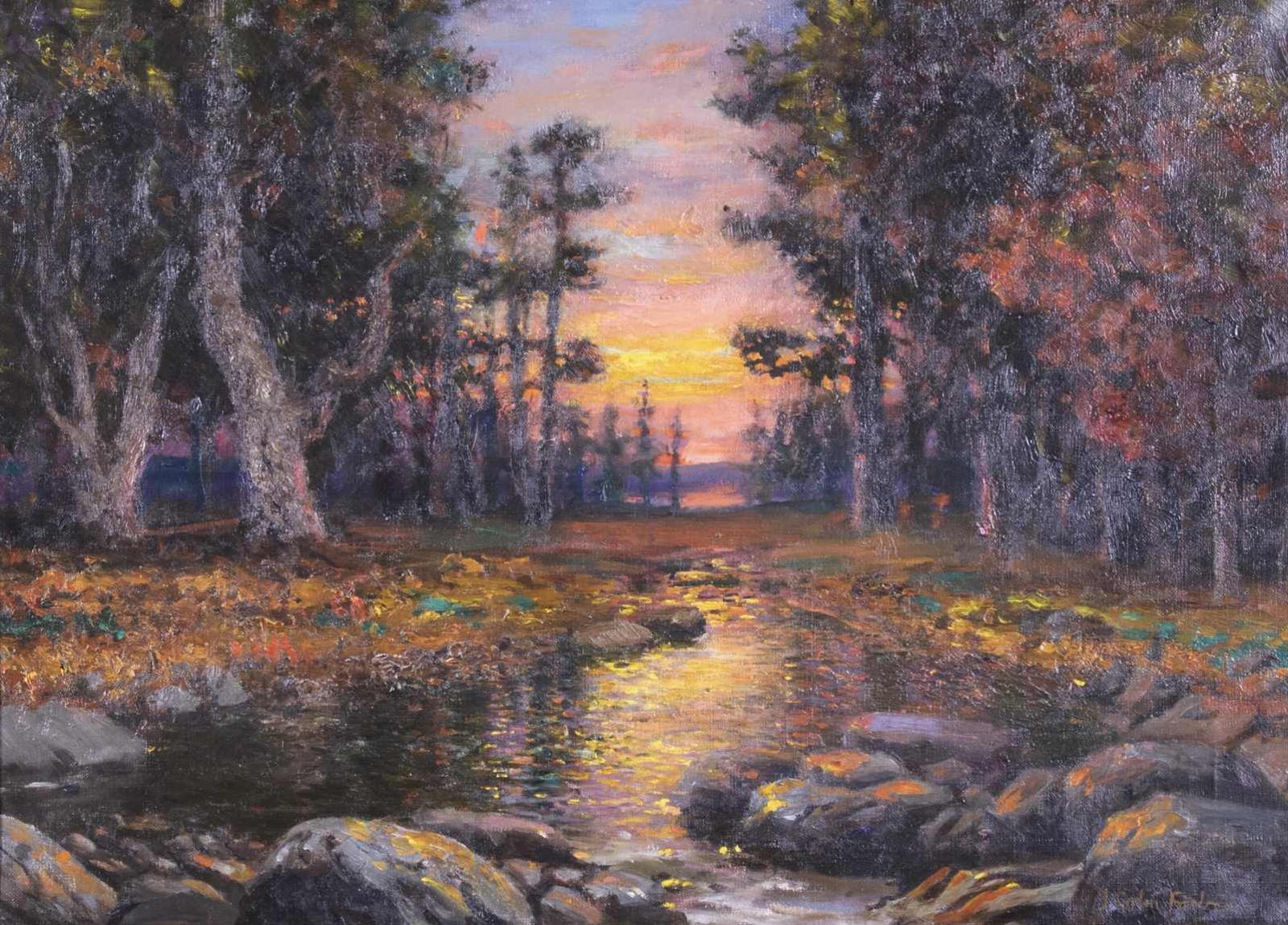 John Colin Forbes (1846-1925) - Woodland Sunset