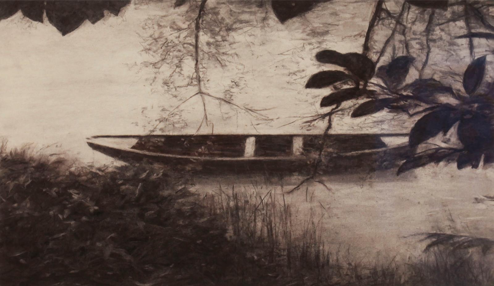 Eric Le Ménédeu (1962) - Rowboat On The Loire River, 2012