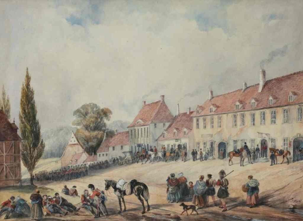 Edward Hull (1823-1906) - The Village of Waterloo, 18th June 1815