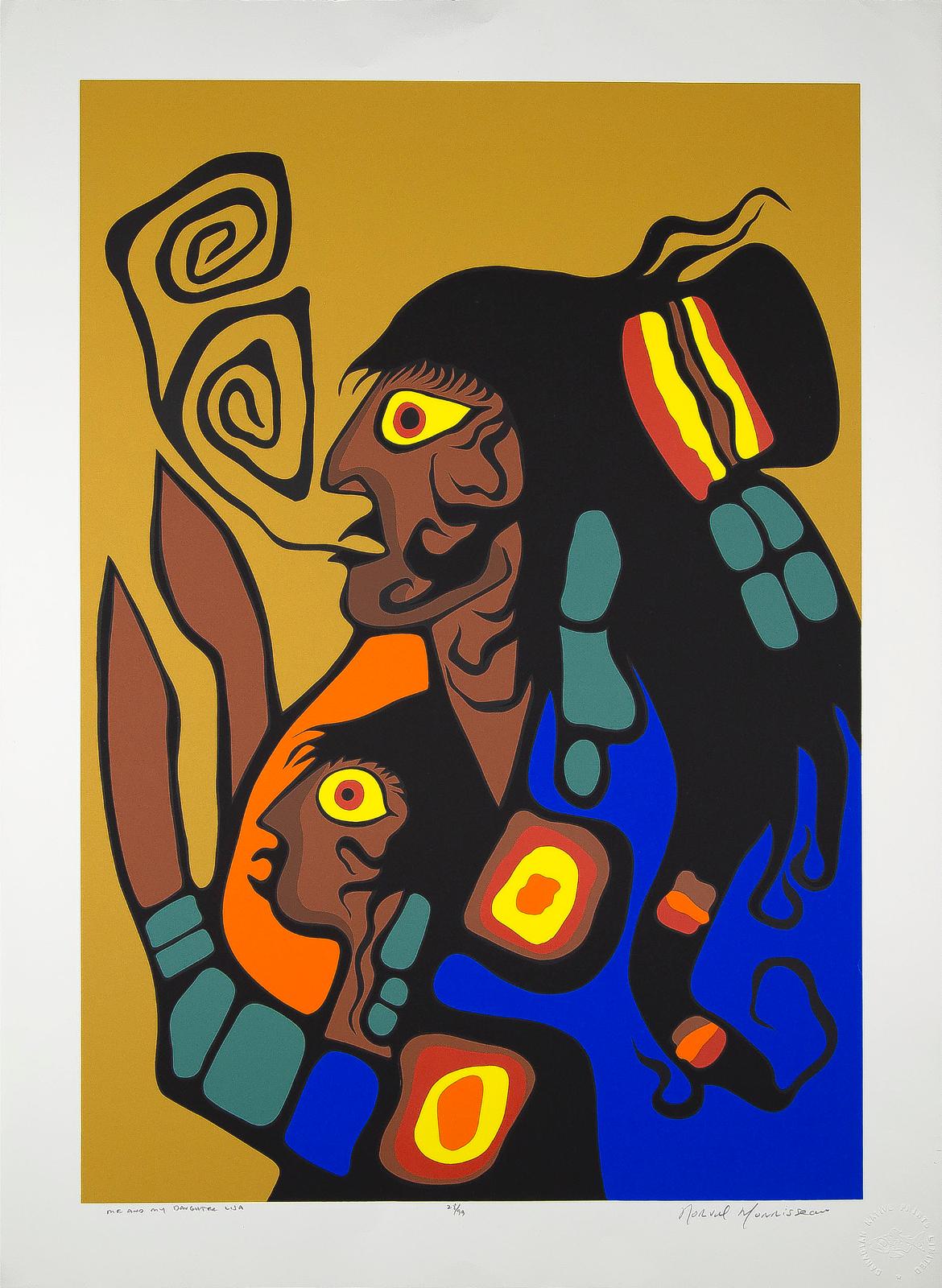 Norval H. Morrisseau (1931-2007) - Me And My Daughter Lisa