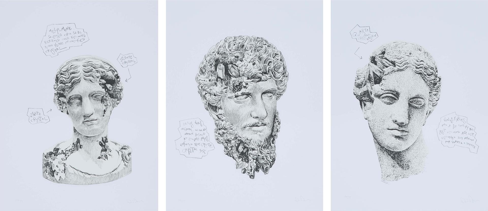 Daniel Arsham - Eroded Classical Prints, 2020