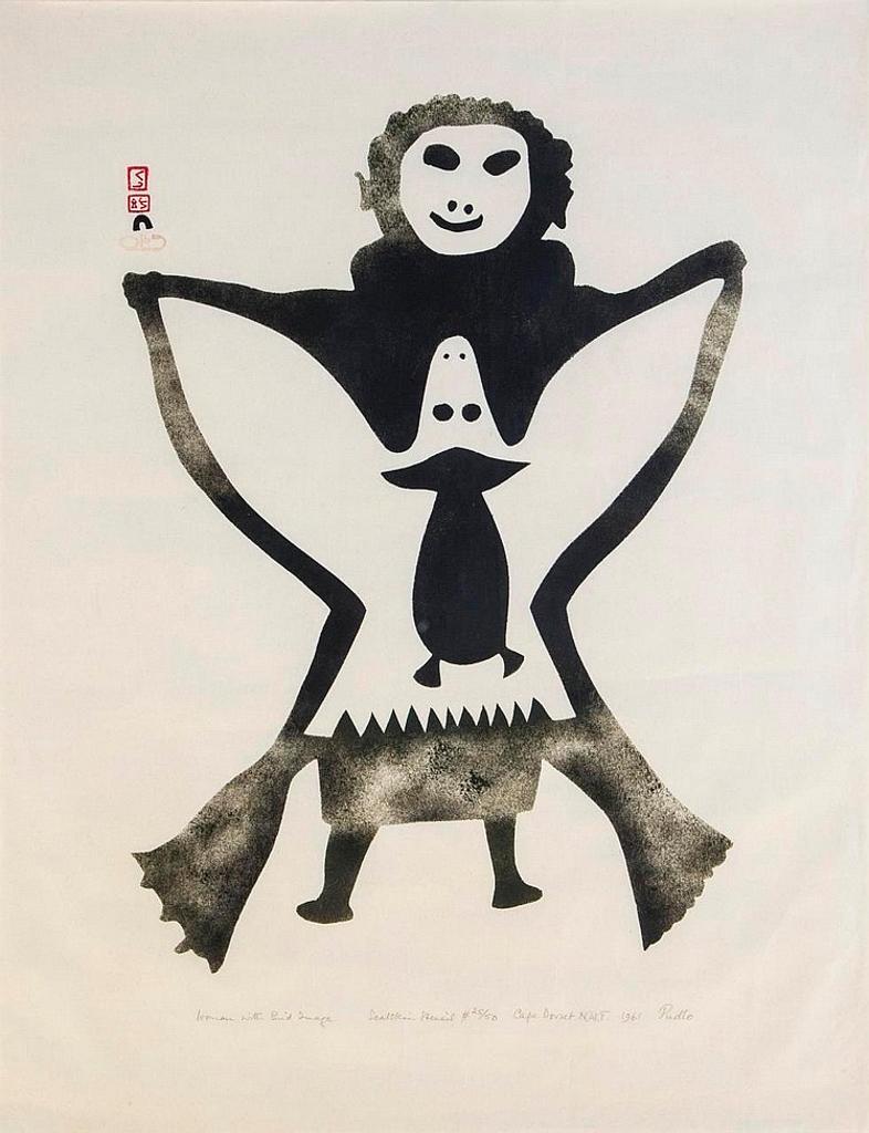 Pudlo Pudlat (1916-1992) - Woman with Bird Image
