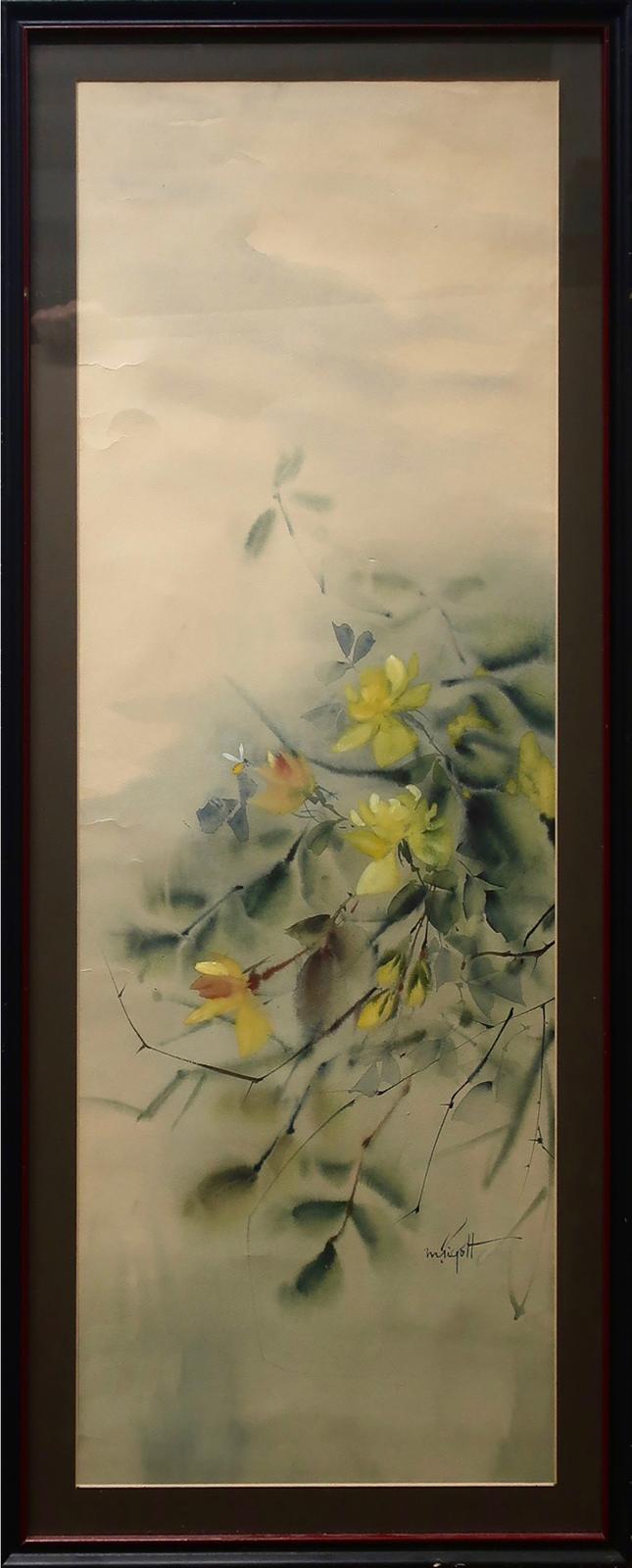 Marjorie Pigott (1904-1990) - Wild Yellow Flowers With Bee