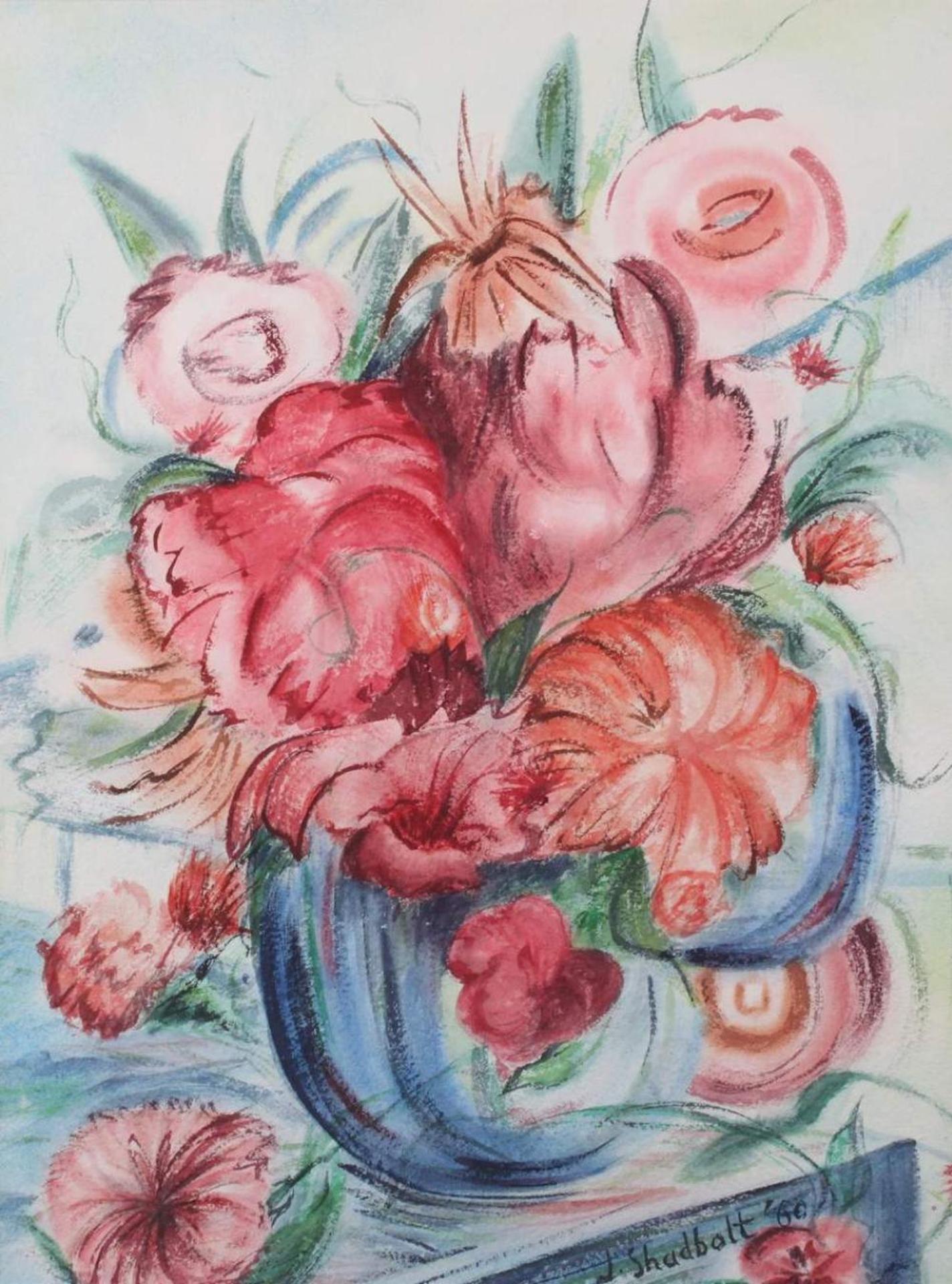 Jack Leaonard Shadbolt (1909-1998) - Still Life - Vase of Red Flowers
