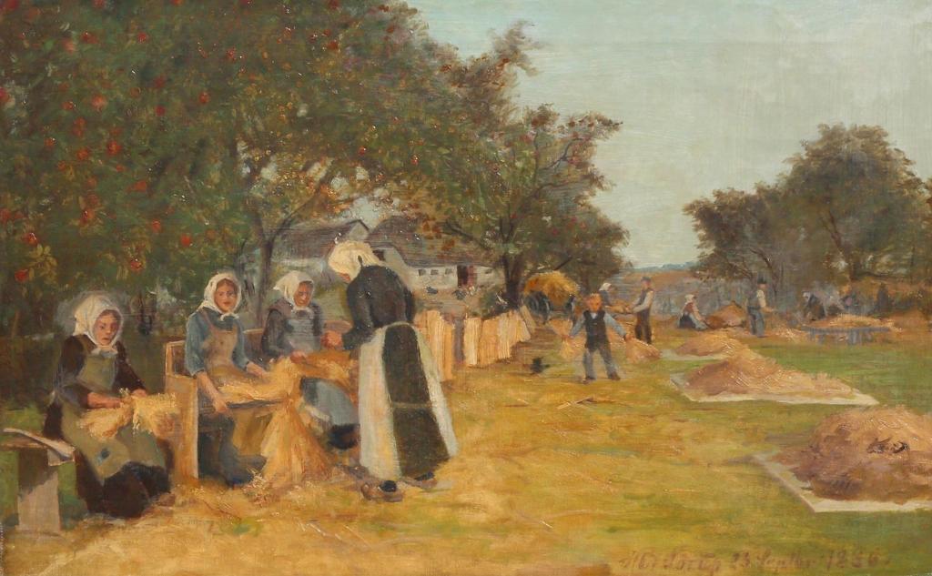 Hans Ole Brasen (1849-1930) - The Flax Harvest; 1886