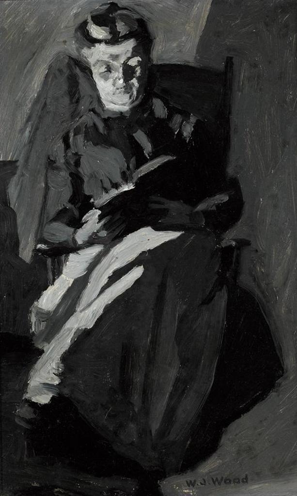 William John Wood (1877-1954) - Woman Reading