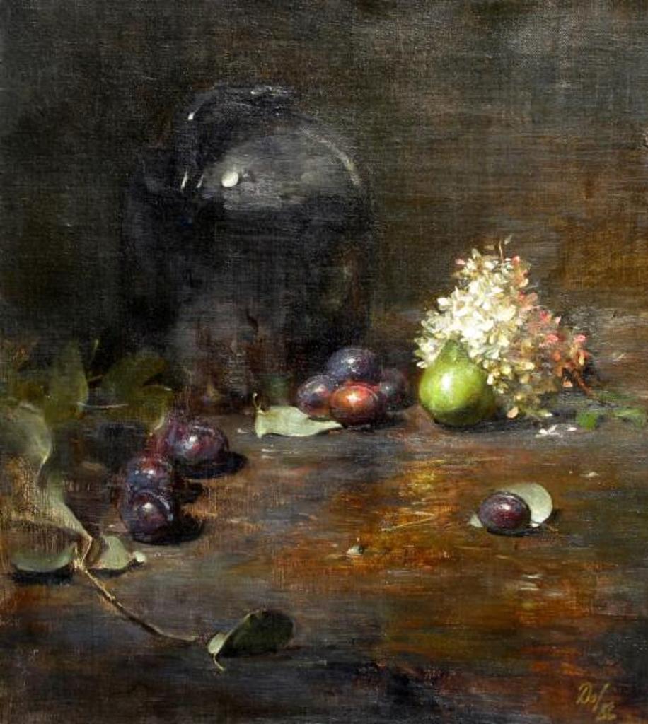 David A. Leffel (1931) - Hydrangea And Plums; 1986