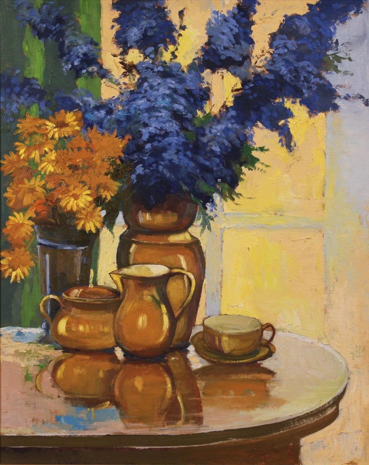 John L. Byrne (1906-1976) - Untitled, Still Life with Blue and Yellow Flowers