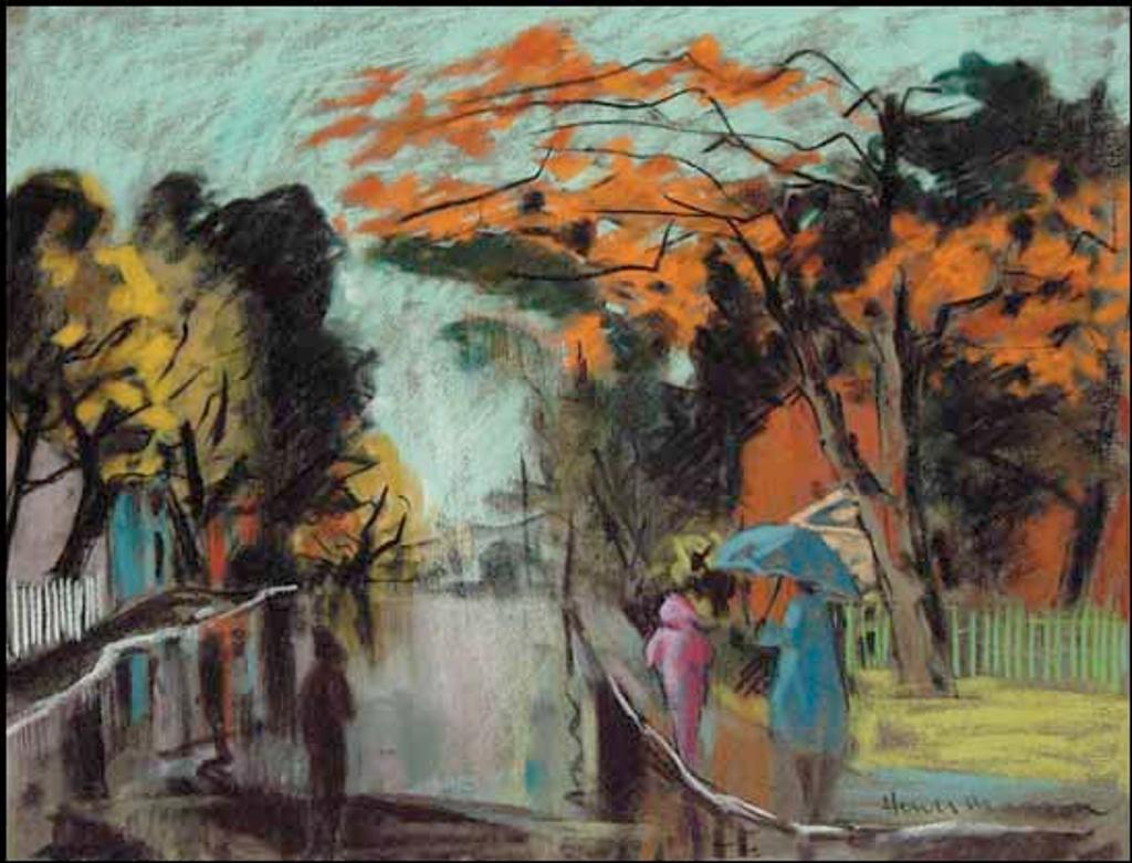 Henri Leopold Masson (1907-1996) - Street Scene, Rainy Day