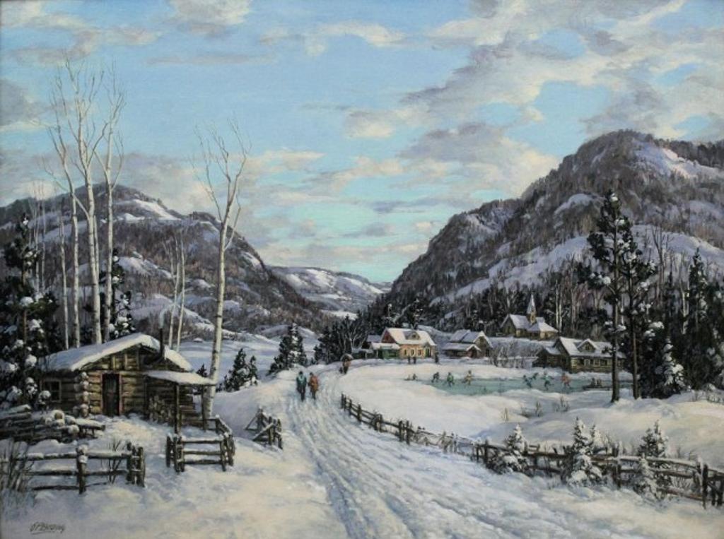 Otto Planding (1887-1964) - Village in Winter,