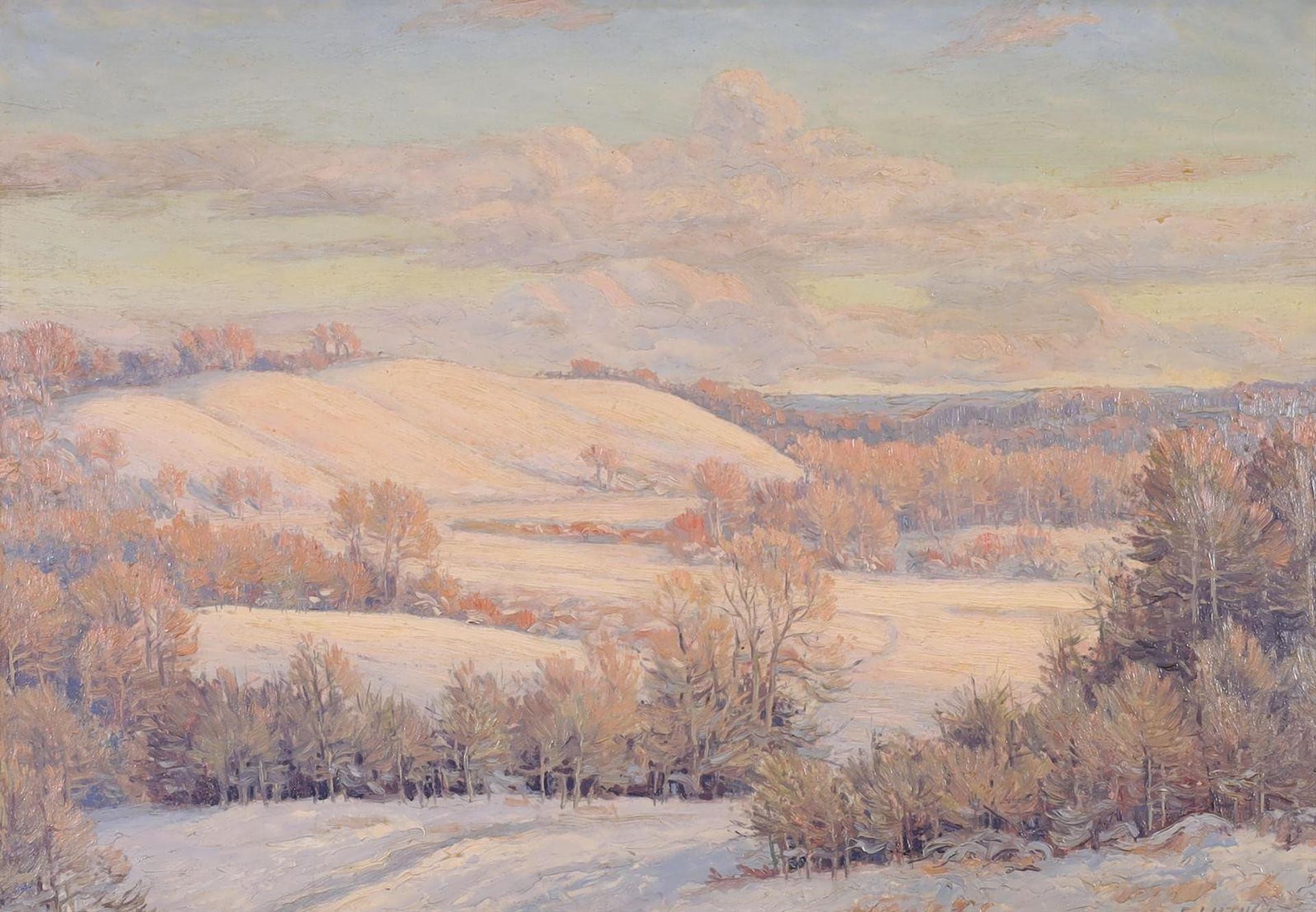 Ernest (Ernie) Luthi (1906-1983) - Winter Scene, Quappelle Valley, Late Light
