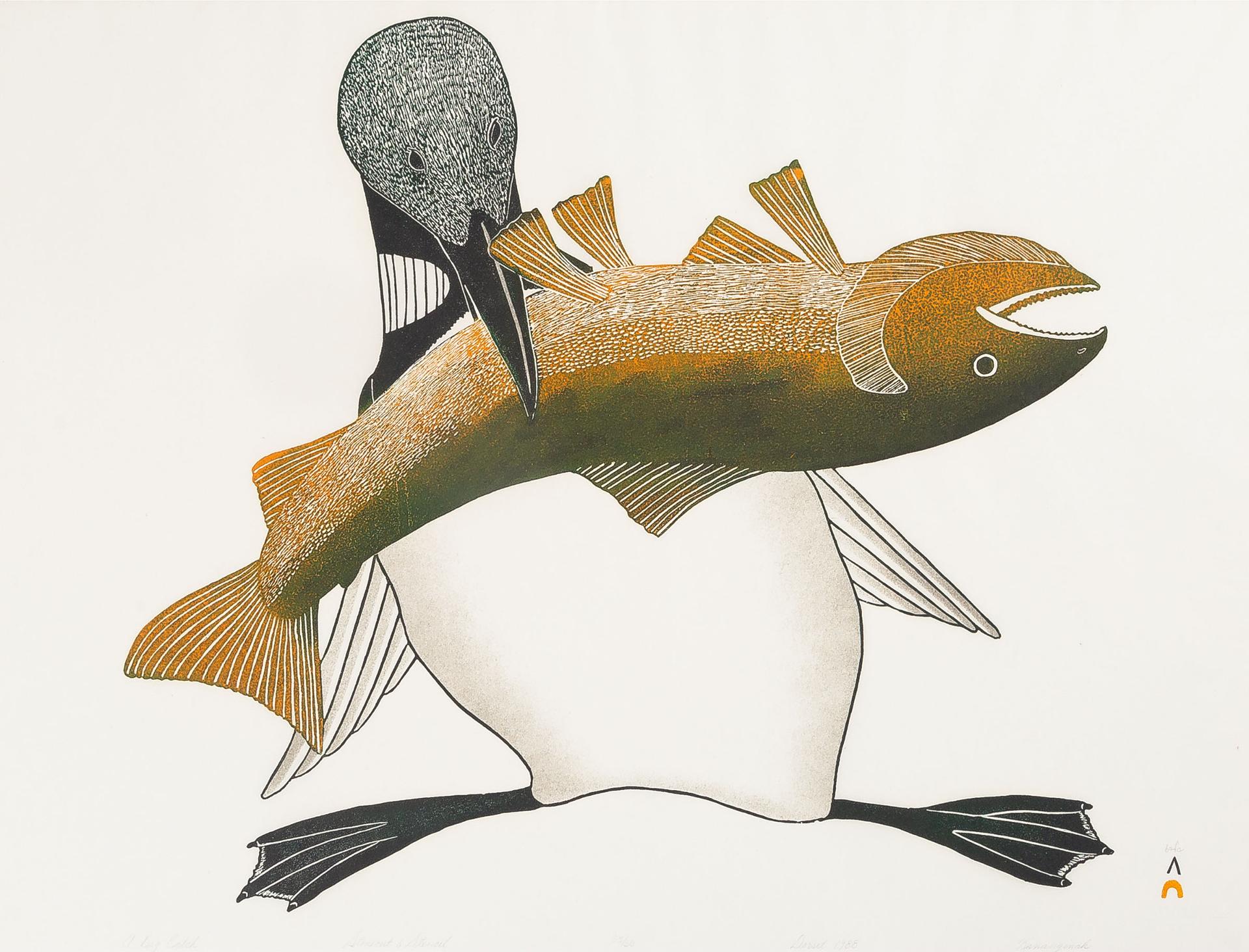 Kananginak Pootoogook (1935-2010) - A Big Catch