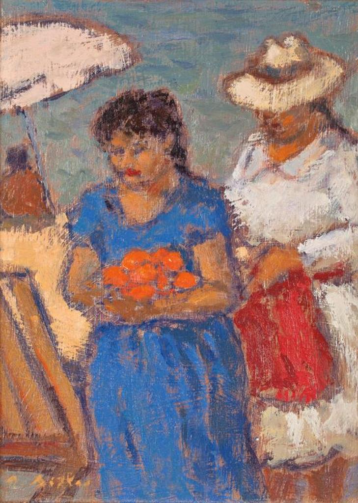 Antoine Bittar (1957) - Oranges on Blue