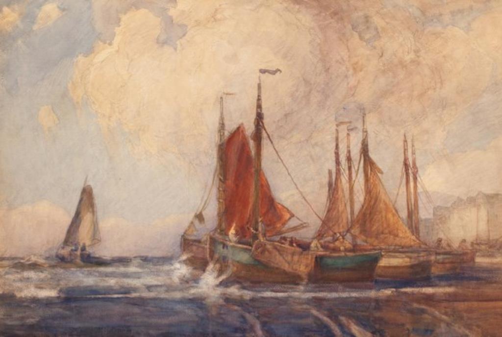 Georges Chavignaud (1865-1944) - Sailboats Leaving Port