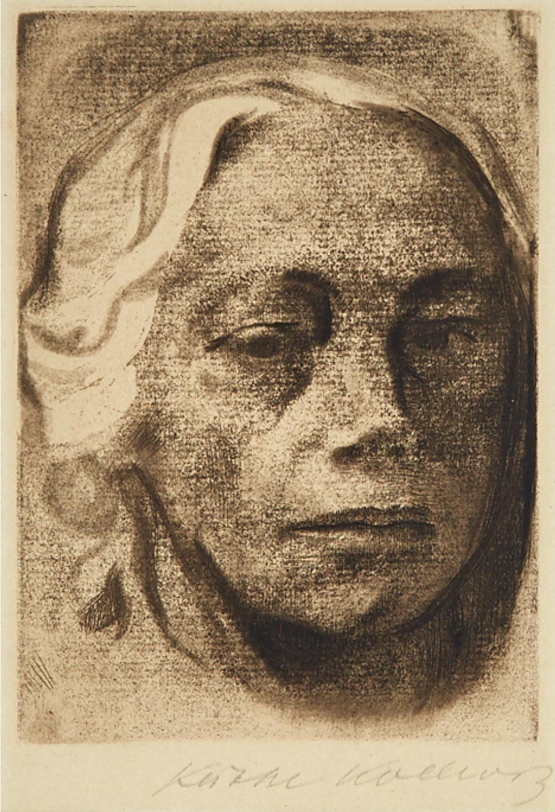 Käthe Kollwitz (1867-1945) - Selbstildnis (Self Portrait), 1912 [klipstein, 122- Vii/Vii], 1912