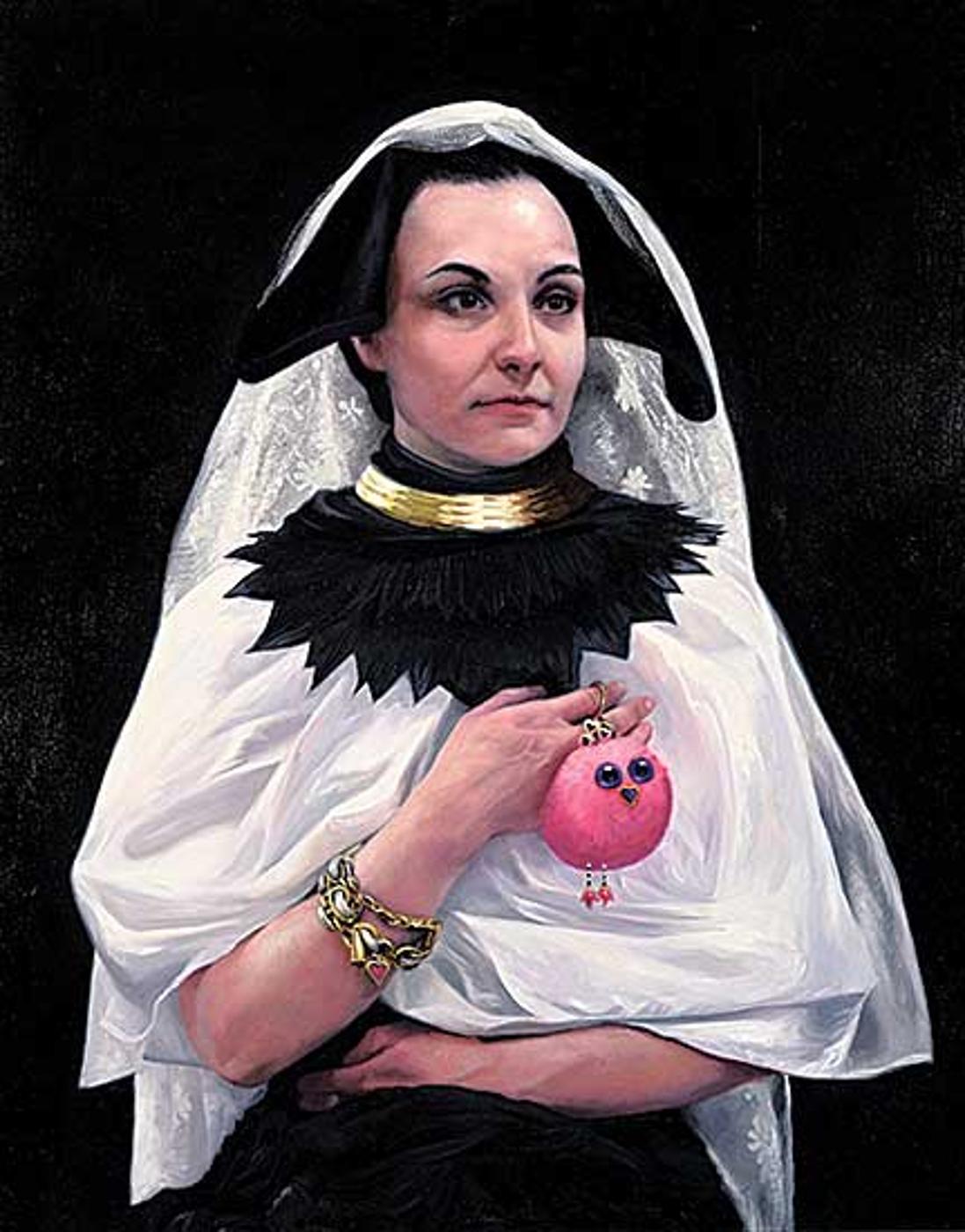 Chris S. Flodberg - Portrait with Veil and Pink Keychain