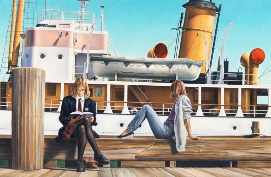 Paul Kelley (1955) - Untitled (Two Girls Seated on a Dock)