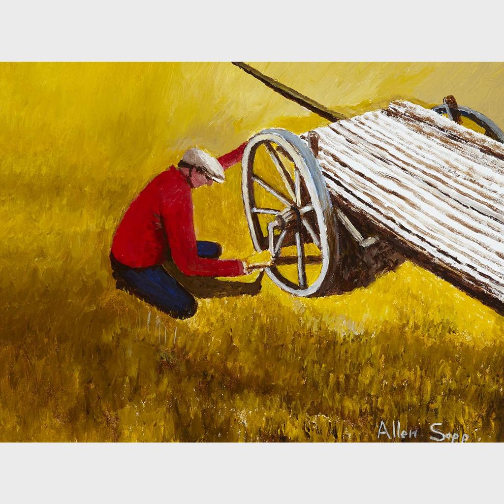 Allen Fredrick Sapp (1929-2015) - Man Is Fixing The Wheel