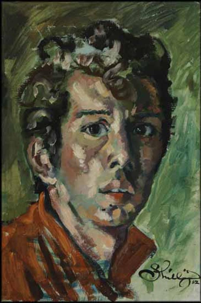 Arthur Shilling (1941-1986) - Self Portrait of the Artist in a Red Shirt