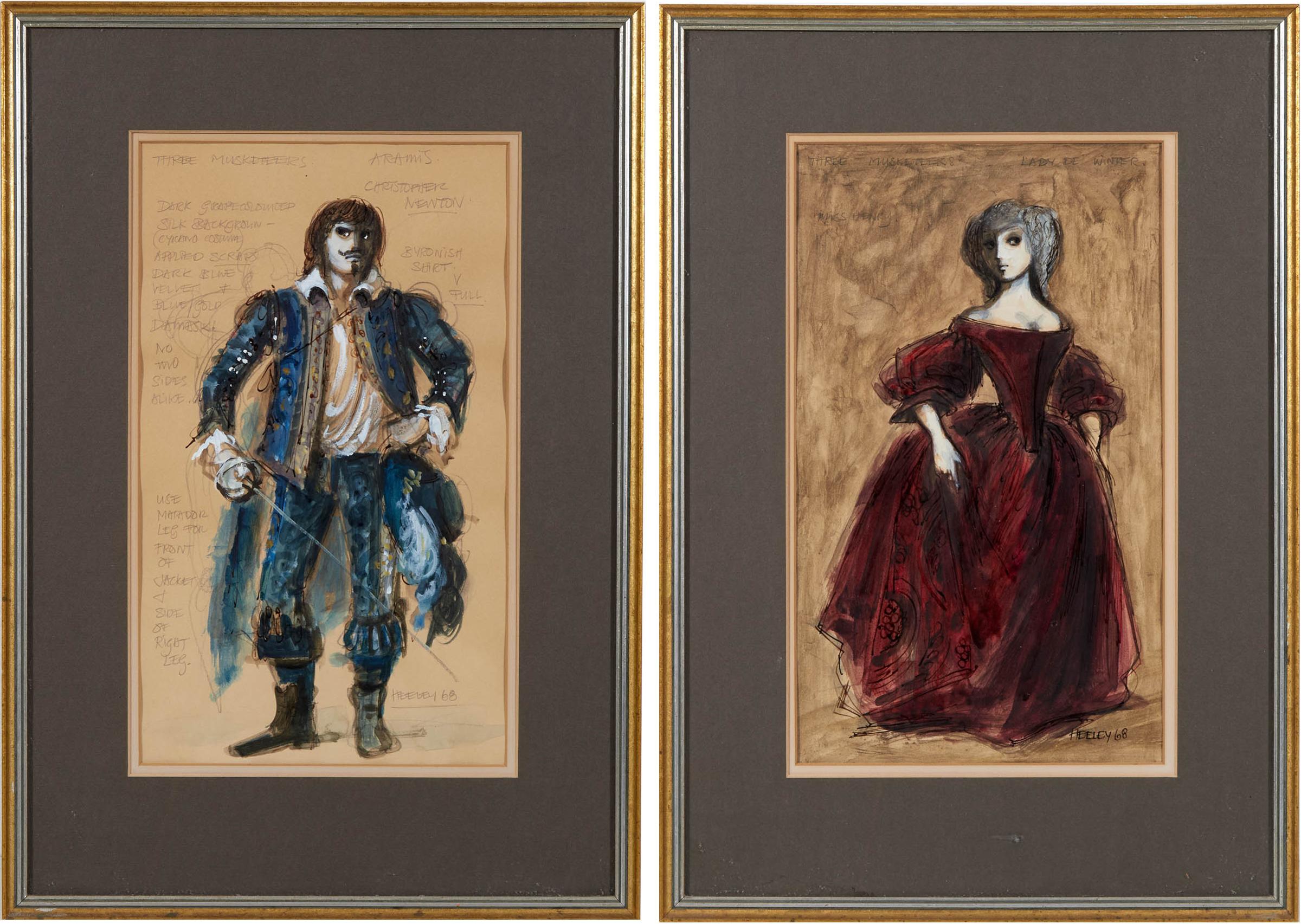 Desmond Heeley (1931-2016) - Two Costume Designs For Characters From Alexandre Dumas' 'the Three Musketeers', 1968