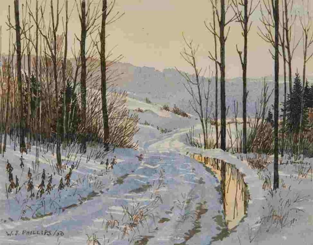 Walter Joseph (W.J.) Phillips (1884-1963) - Winter Road, Kelowna, B.C. (1950)