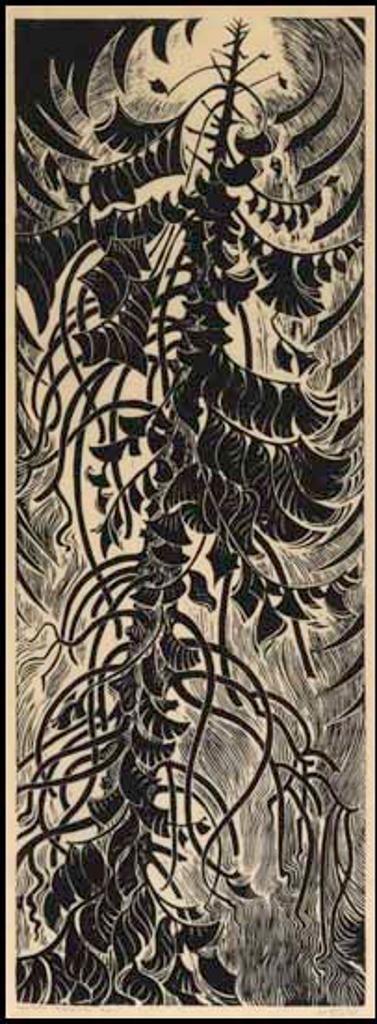 Sybil Andrews (1898-1992) - Western Red Cedar: The Passage of Time (Black)