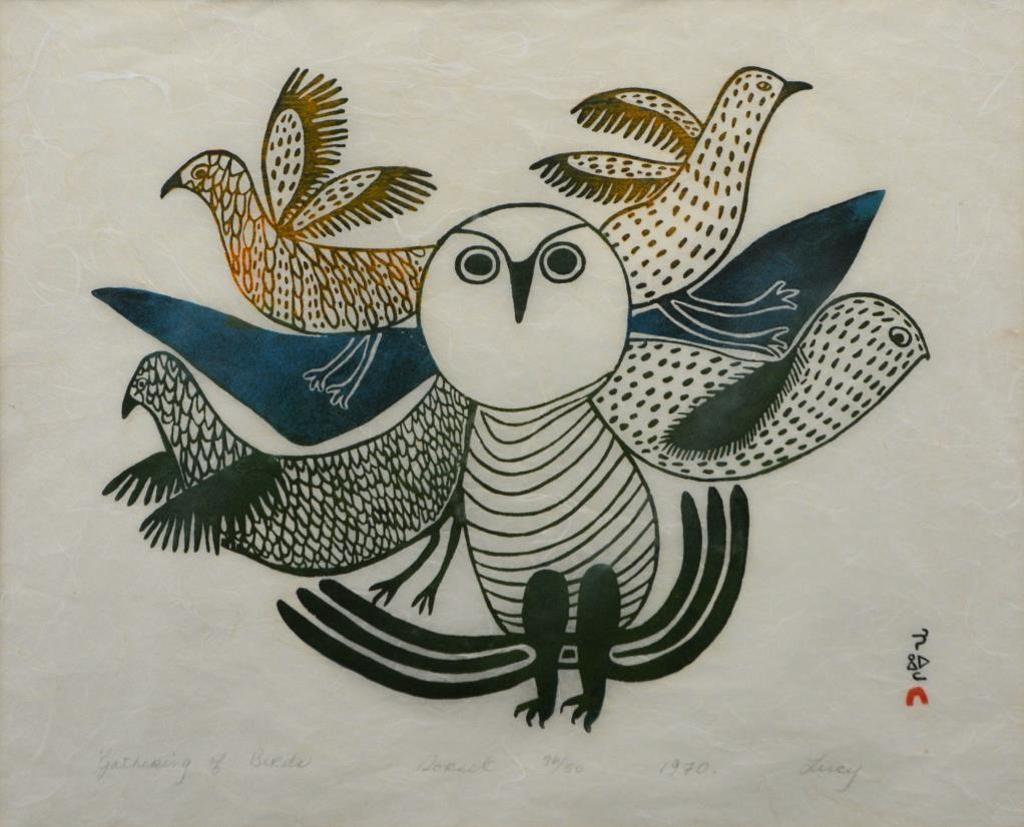 Lucy Qinnuayuak (1915-1982) - Gathering of Birds