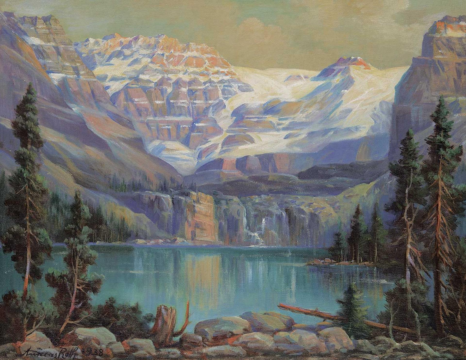 Andreas Roth (1872-1949) - Lake Louise, Alberta [Rocky Shore]