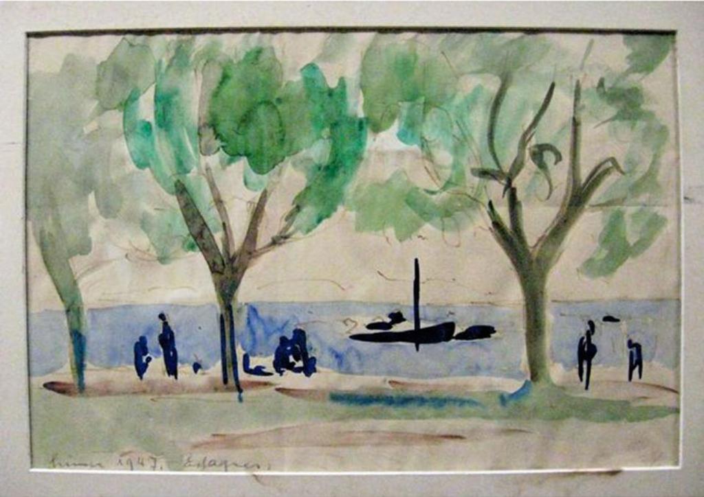 Carl Walter Liner (1914-1997) - Beach Scene With Figures And Boat