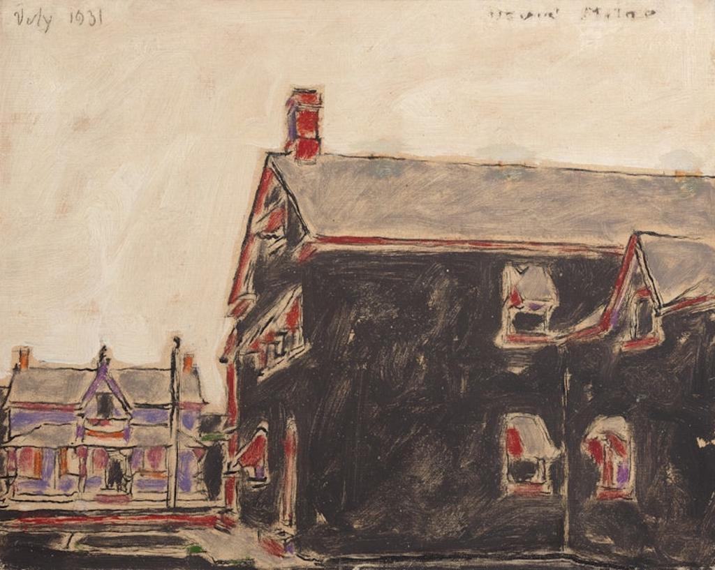 David Browne Milne (1882-1953) - Hotel and Butcher Shop (Queen’s Hotel on a Dark Day)