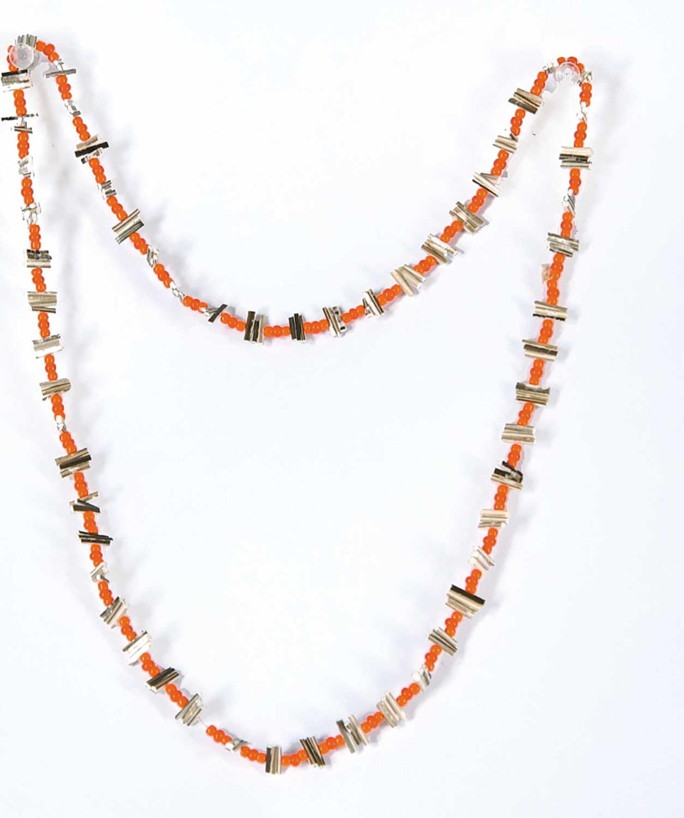 Robert Charles Aller (1922-2008) - Untitled - Orange Beads and Porcupine Quill Necklace