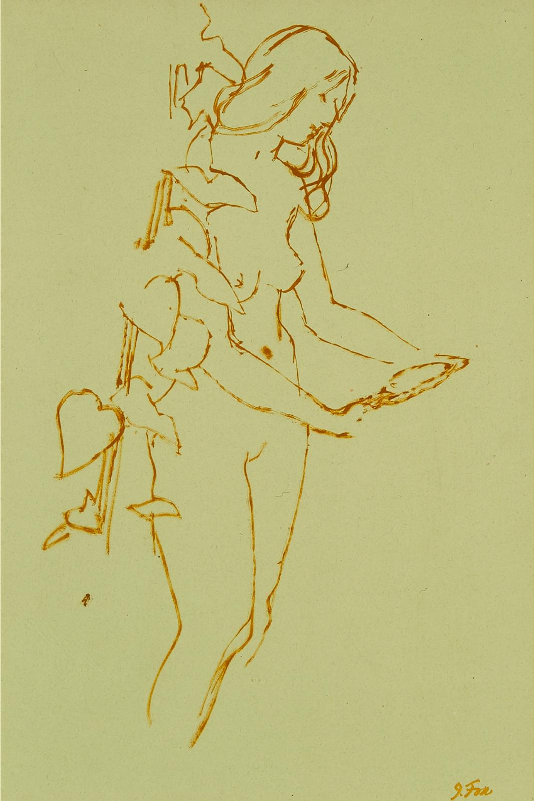 John Richard Fox (1927-2008) - Nude Line Drawing