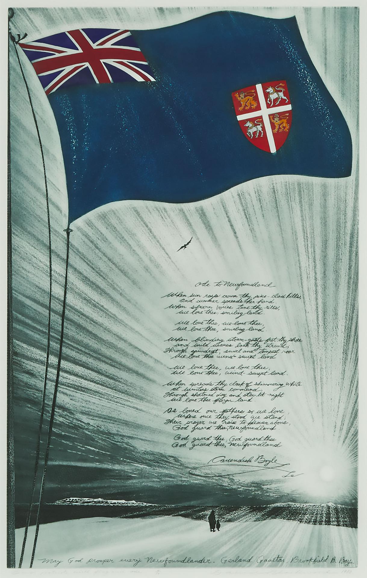 David Lloyd Blackwood (1941-2022) - Two Patriots With Flag And Ode, 1980